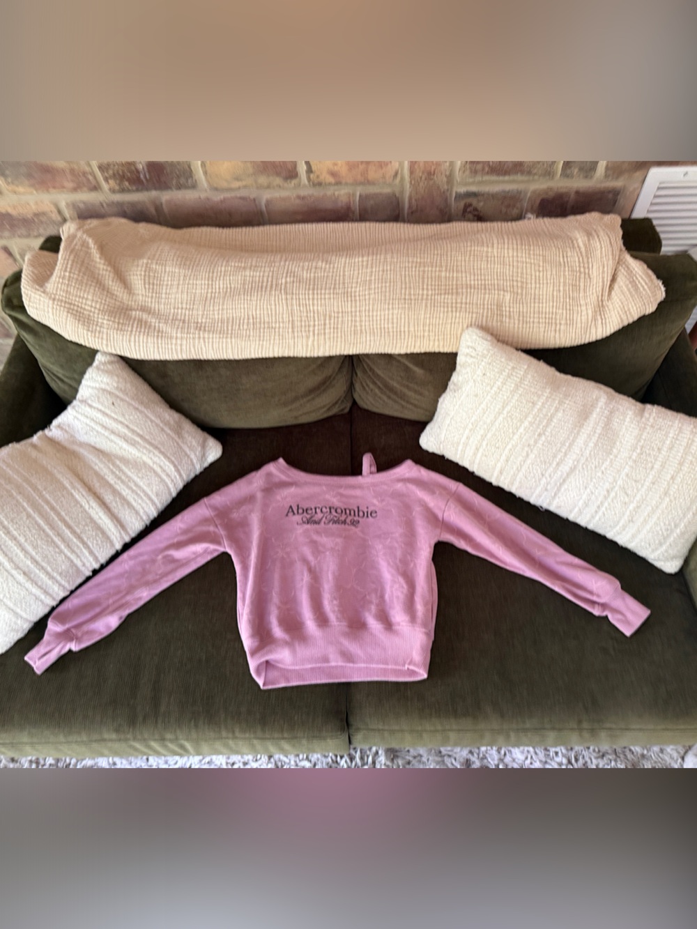 Abercrombie & Fitch Mauve Long-Sleeve Crew Sweatshirt